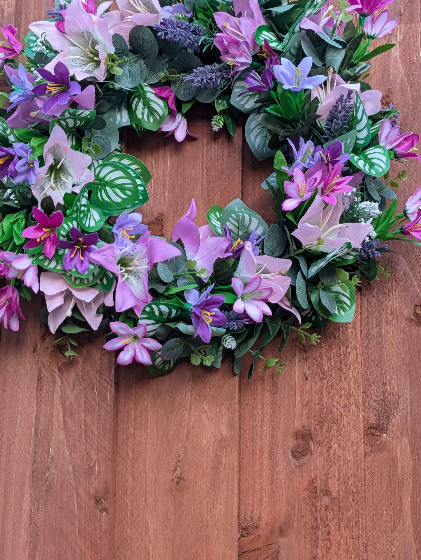 Artificial Greenery&Purple Wreath