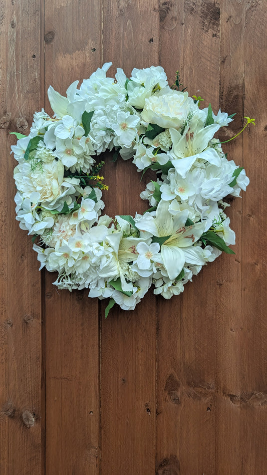 Ivory Elegance Floral Wreath