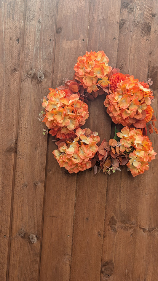 Autumn Sunset Hydrangea Wreath