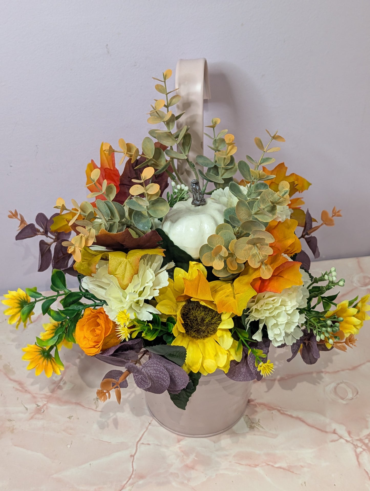 Artificial floral fence pot