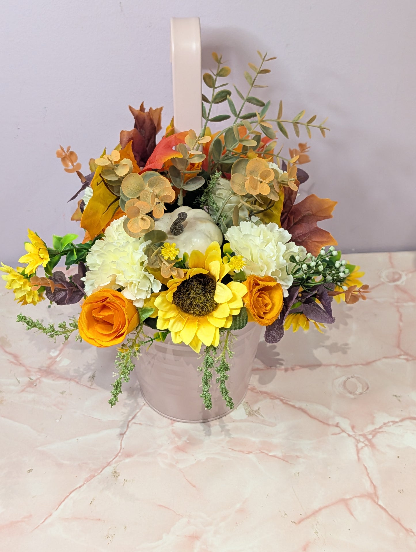 Artificial floral fence pot