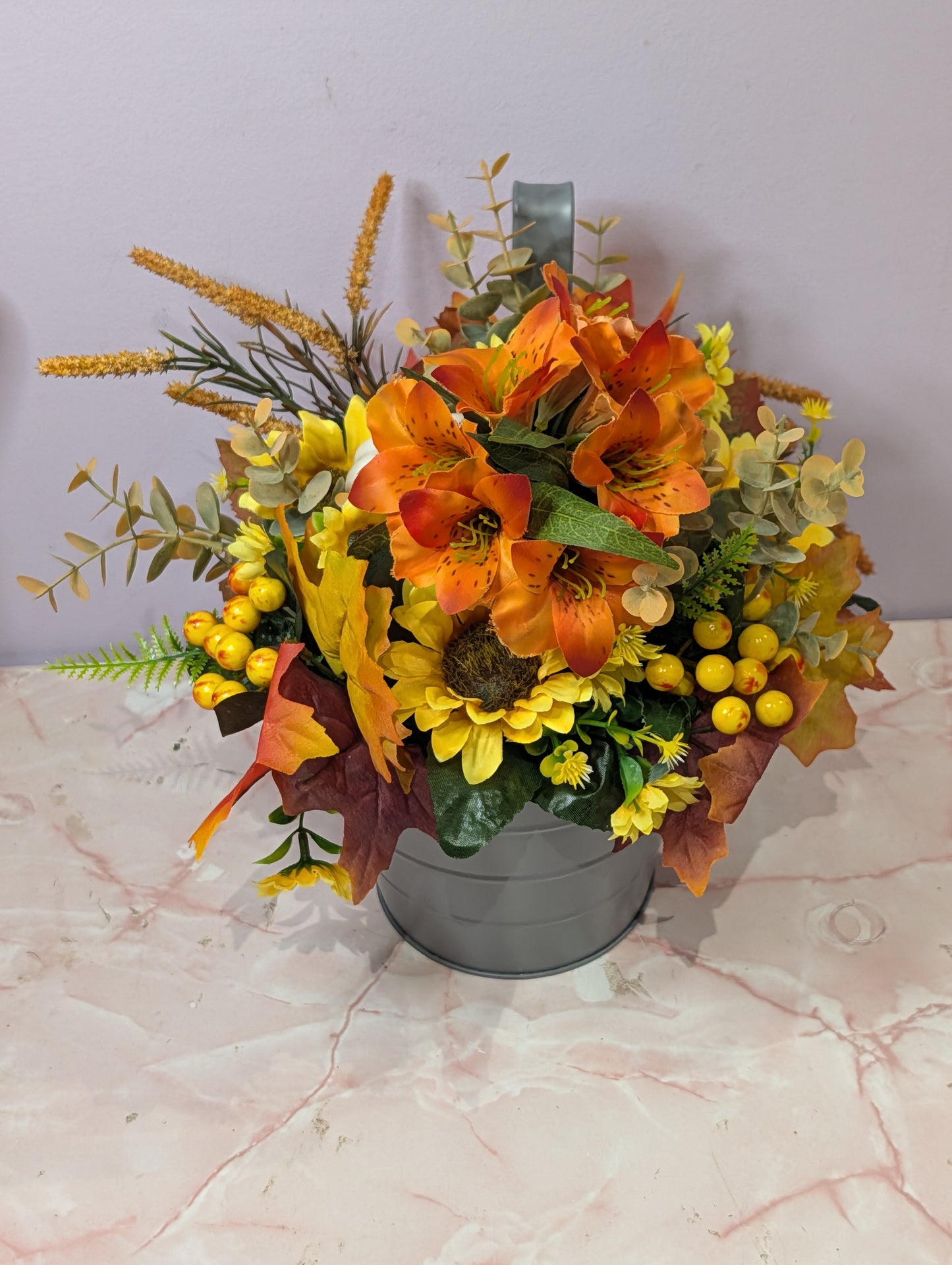 Artificial floral fence pot