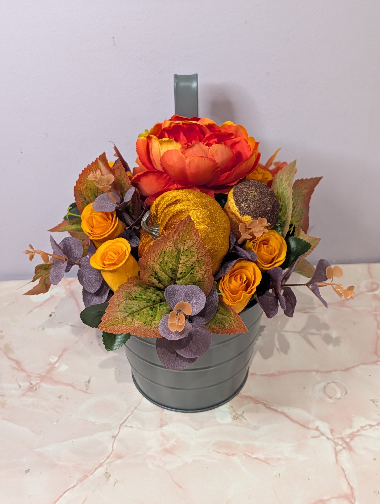Artificial floral fence pot