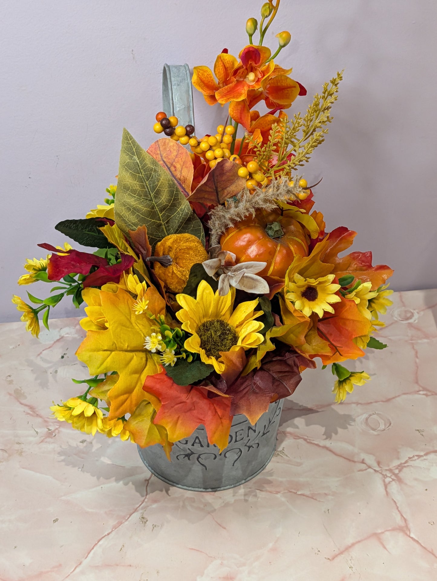 Artificial floral fence pot