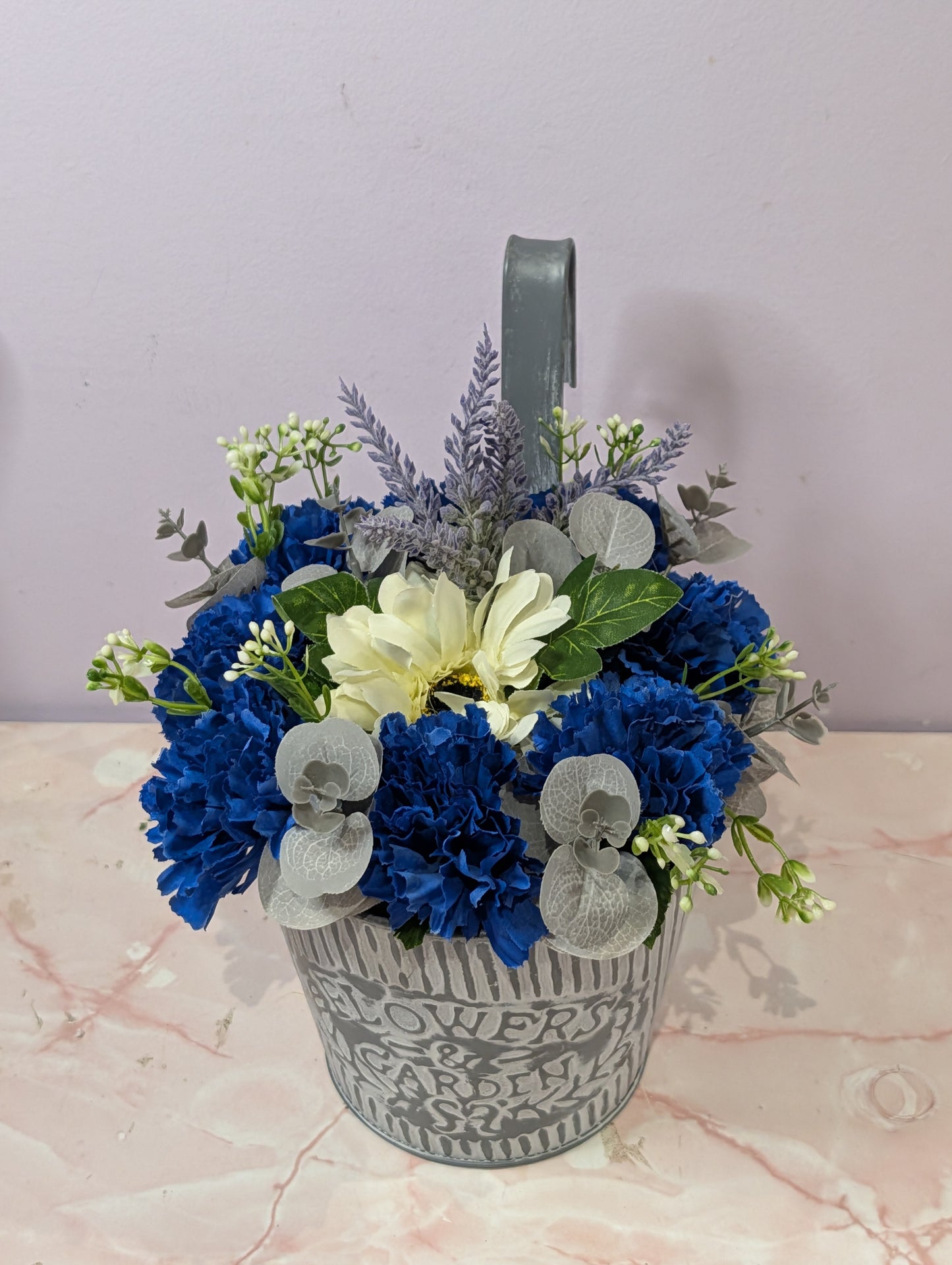Artificial floral fence pot