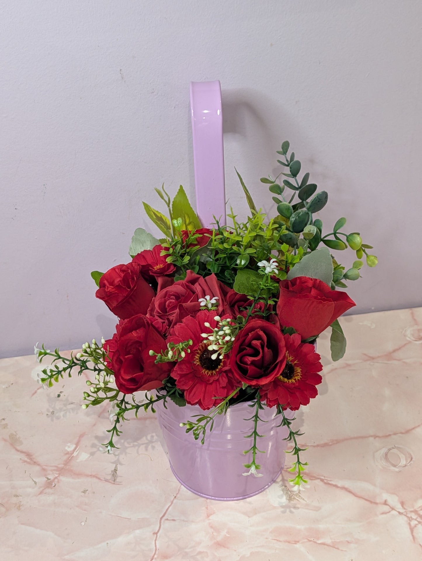 Artificial floral fence pot