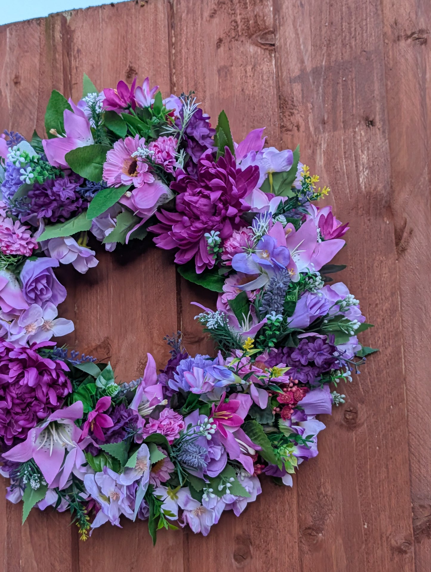 Artificial Purple Wreath