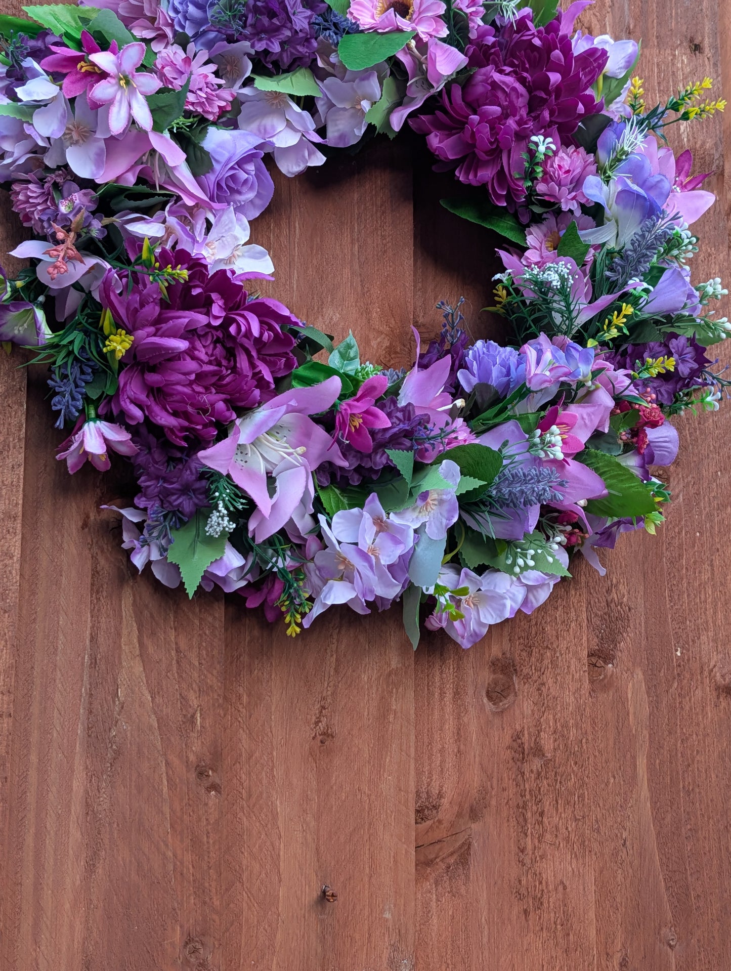 Artificial Purple Wreath