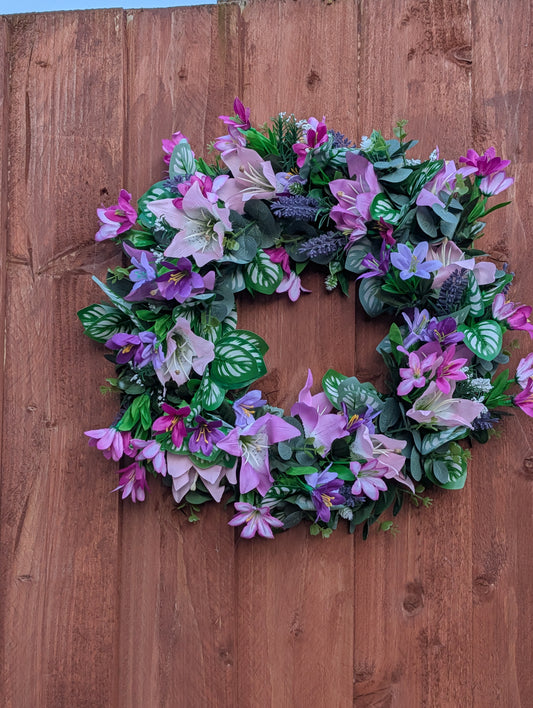 Artificial Greenery&Purple Wreath