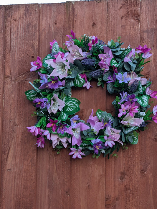 Artificial Greenery&Purple Wreath