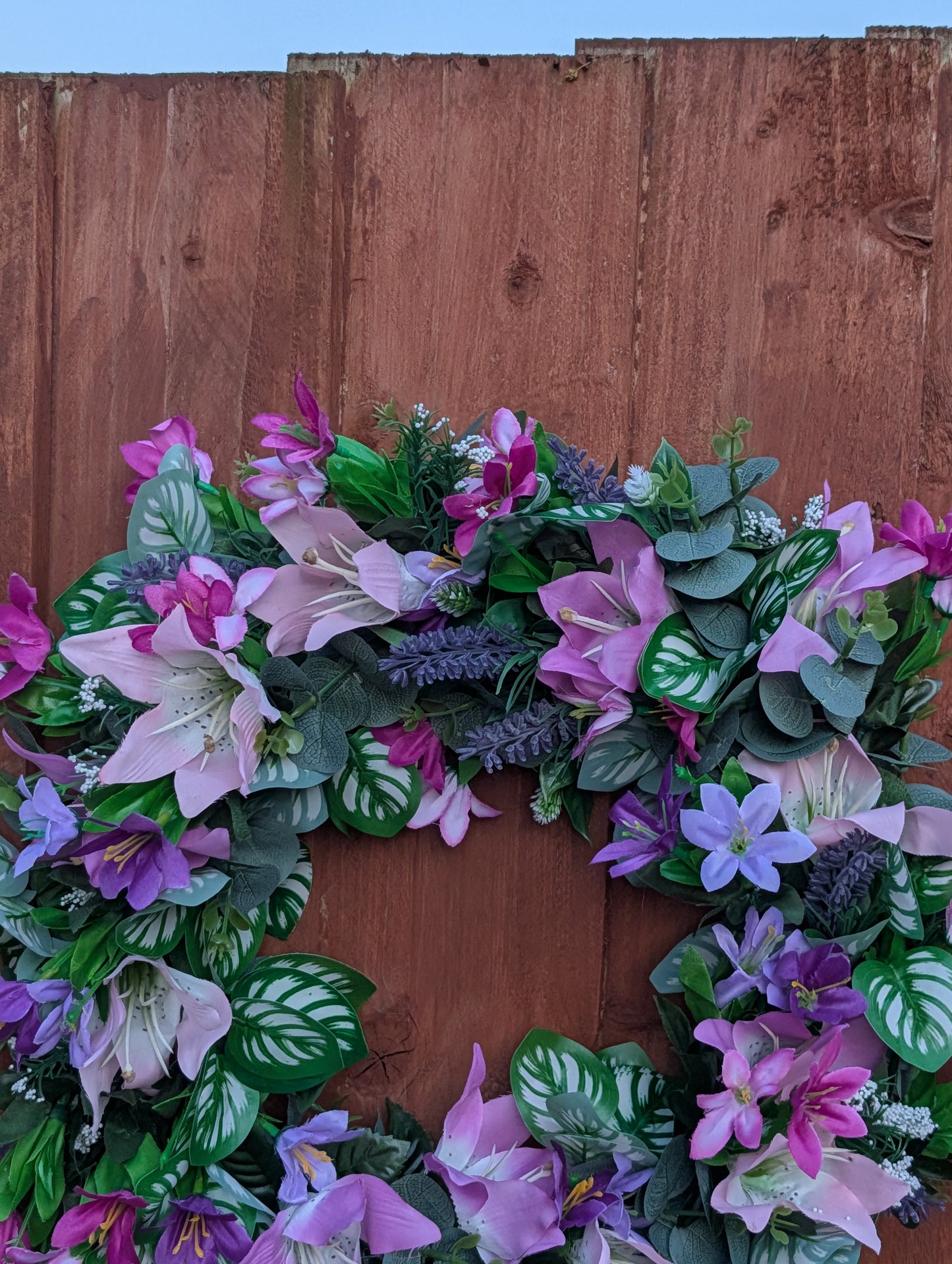 Artificial Greenery&Purple Wreath