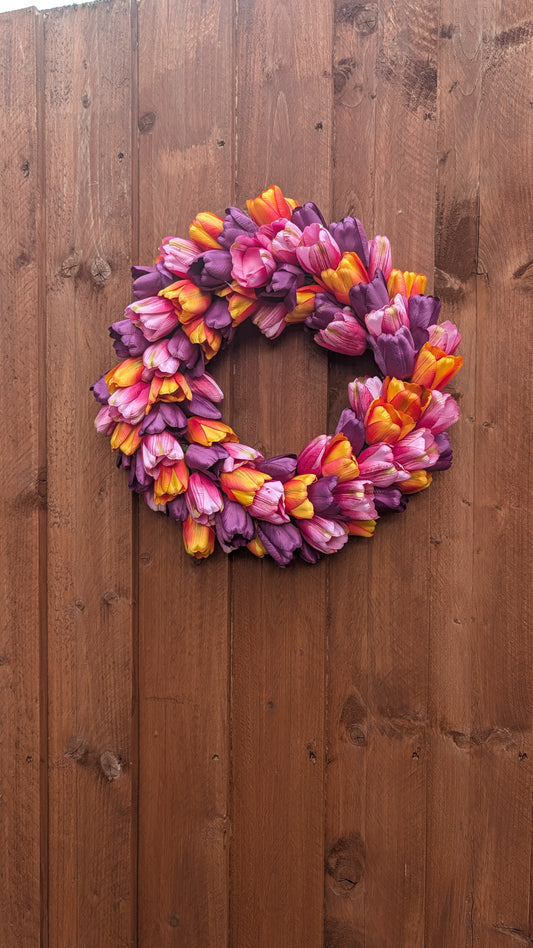 Vibrant Tulip Wreath