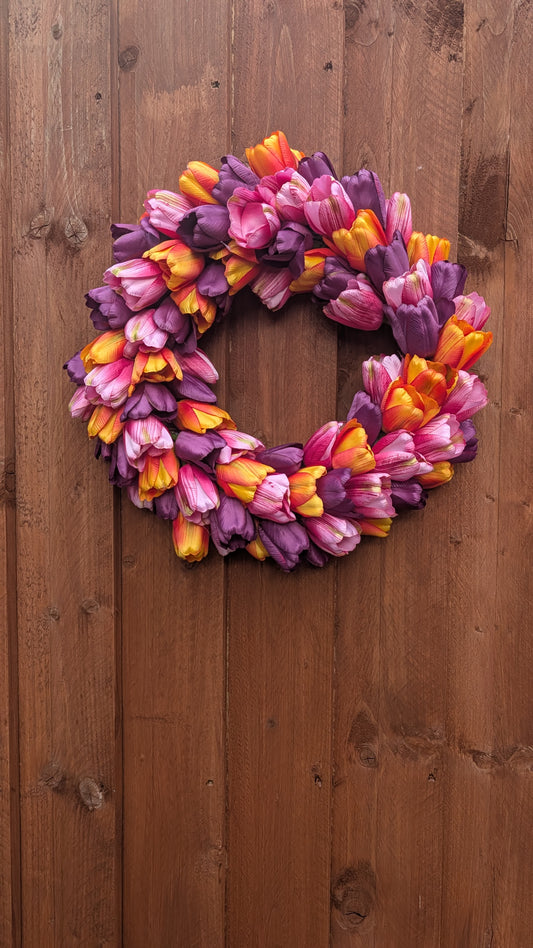 Vibrant Tulip Wreath