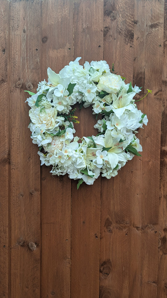 Ivory Elegance Floral Wreath