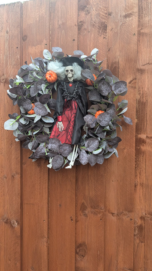 Midnight Witch Halloween Wreath