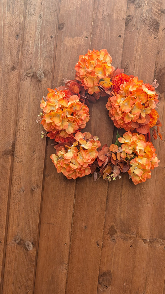 Autumn Sunset Hydrangea Wreath
